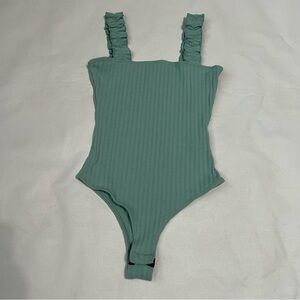 Chocolate Ribbed Bodysuit Green Size M